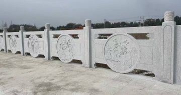 广州芝麻白河道栏杆 石材栏杆