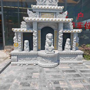 广州芝麻白中国黑石材套墓 花岗岩墓碑