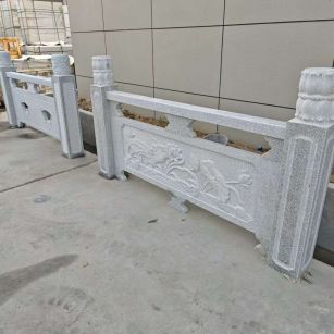 广州芝麻白河道栏杆 石材栏杆