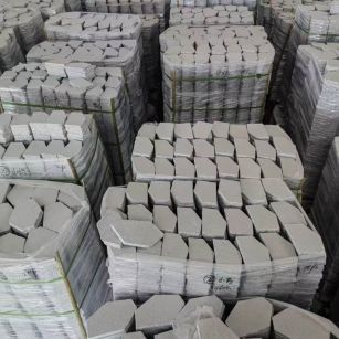 广州芝麻白石材冰裂纹，碎拼。