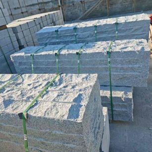 广州芝麻白自然面整石 坐凳