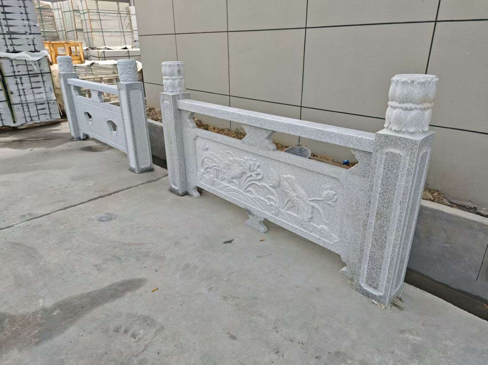 广州芝麻白河道栏杆 石材栏杆
